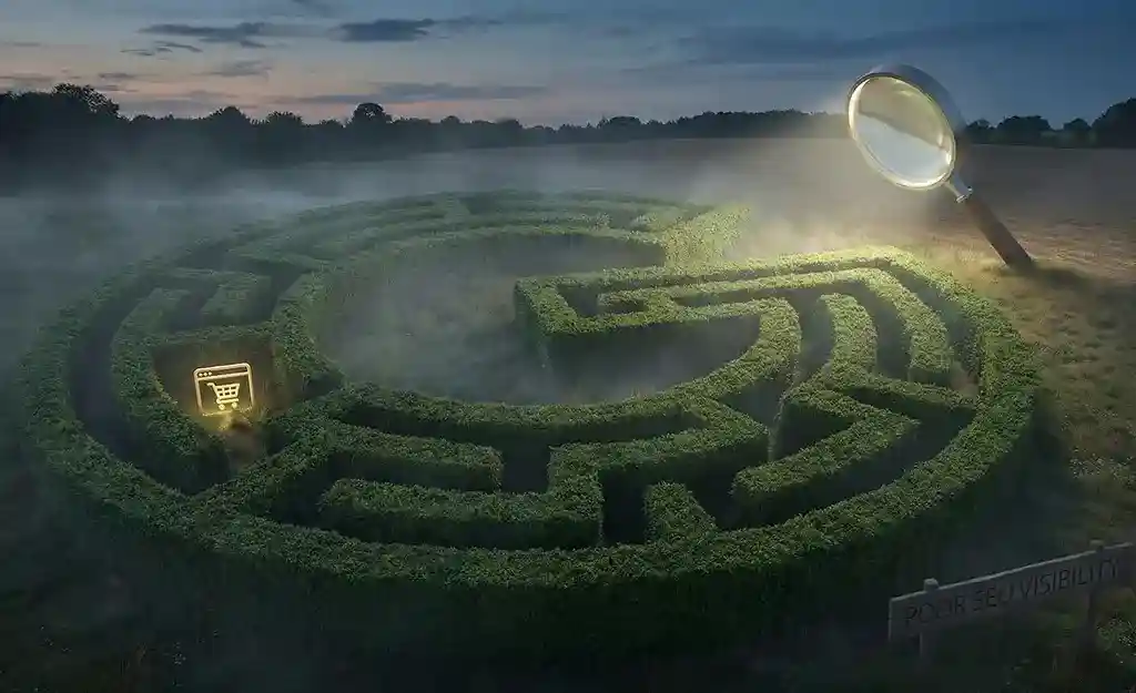 گم شدن سایت در صفحات نتایج گوگل به دلیل سئو ضعیف و عدم رتبه‌بندی.